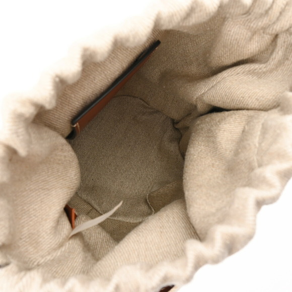 Chloe Woody Basket Beige Tan Brown Paper Bag - Picture 10 of 11